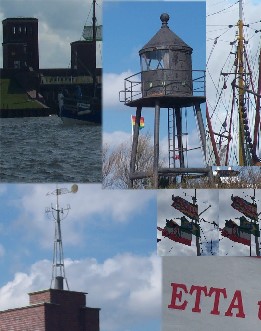 Hafen Dangast am Siel neben der Etta von Dangast und Kurhaus